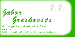 gabor greskovits business card