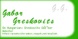 gabor greskovits business card